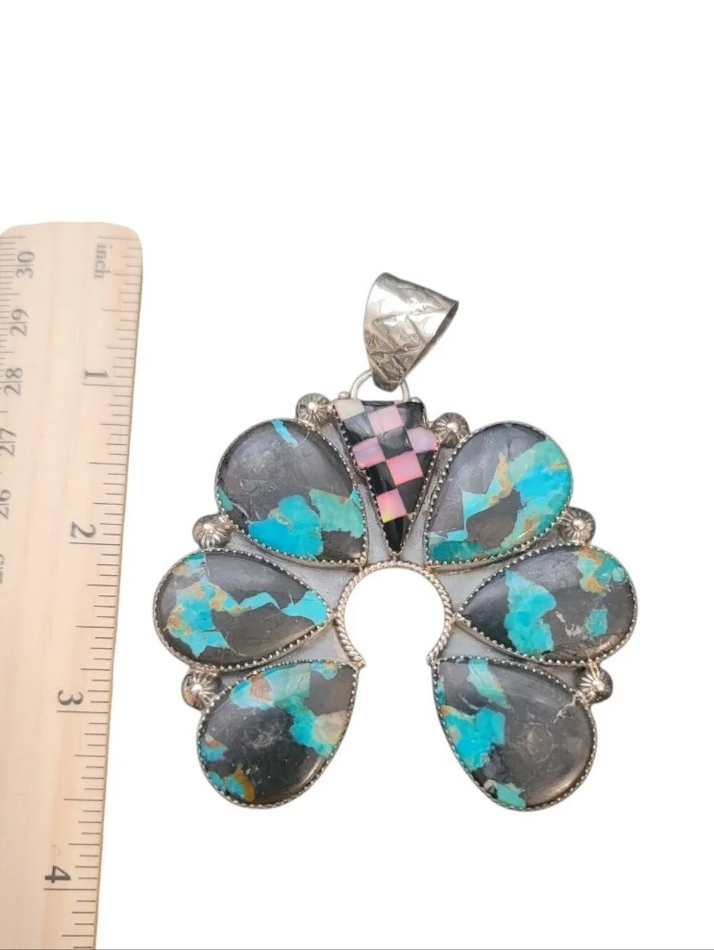 Naja Sonoran Gold Turquoise Sterling Silver Pendant - Picture 2 of 9